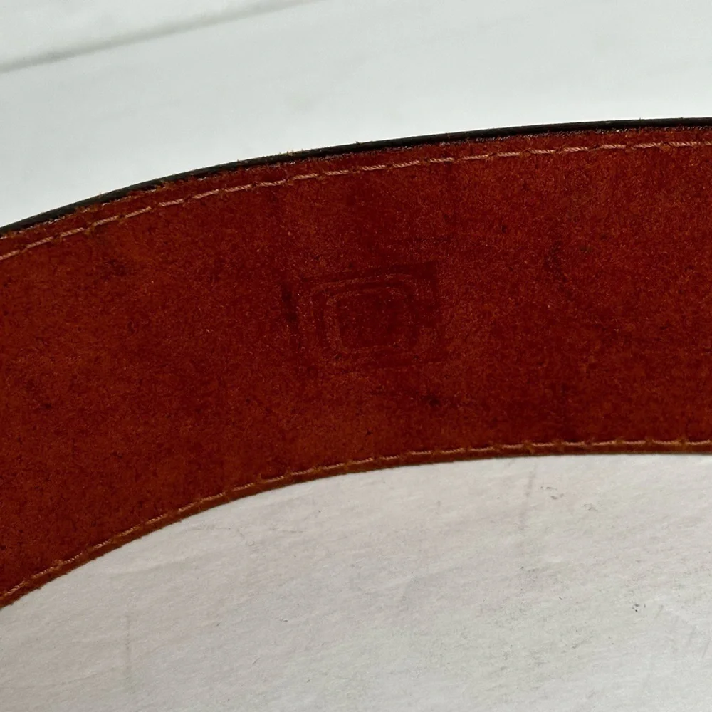 Women's Belt Brown Croc Print Wide Retro Mod Dress Casual Western Rockabilly M